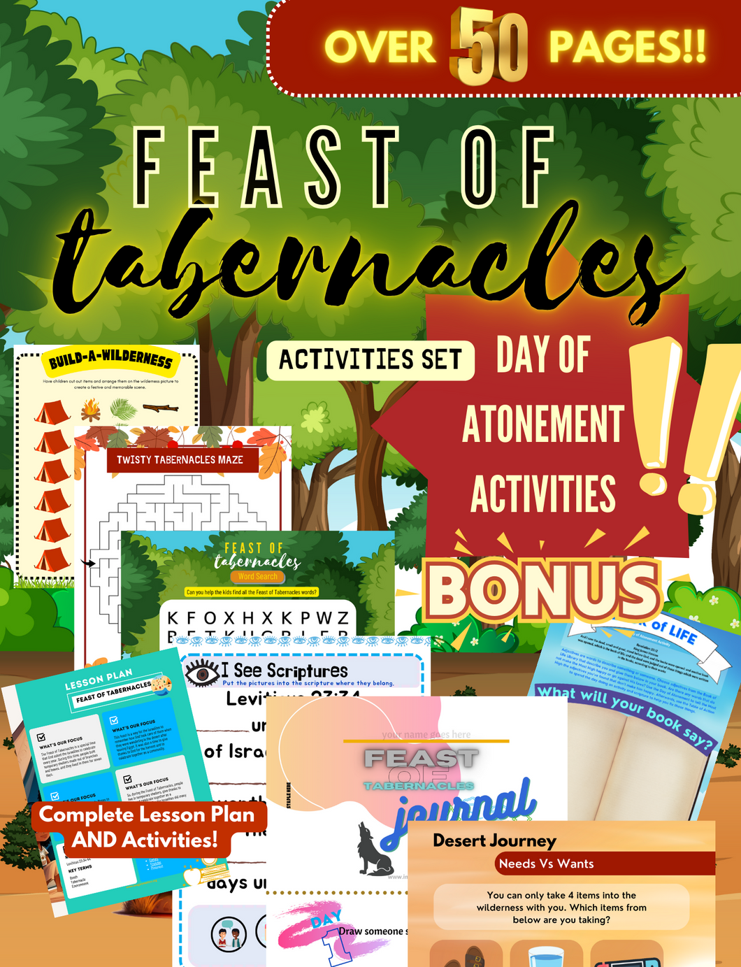 Feast of Tabernacles & Day of Atonement Lesson Plan and Activities Bundle