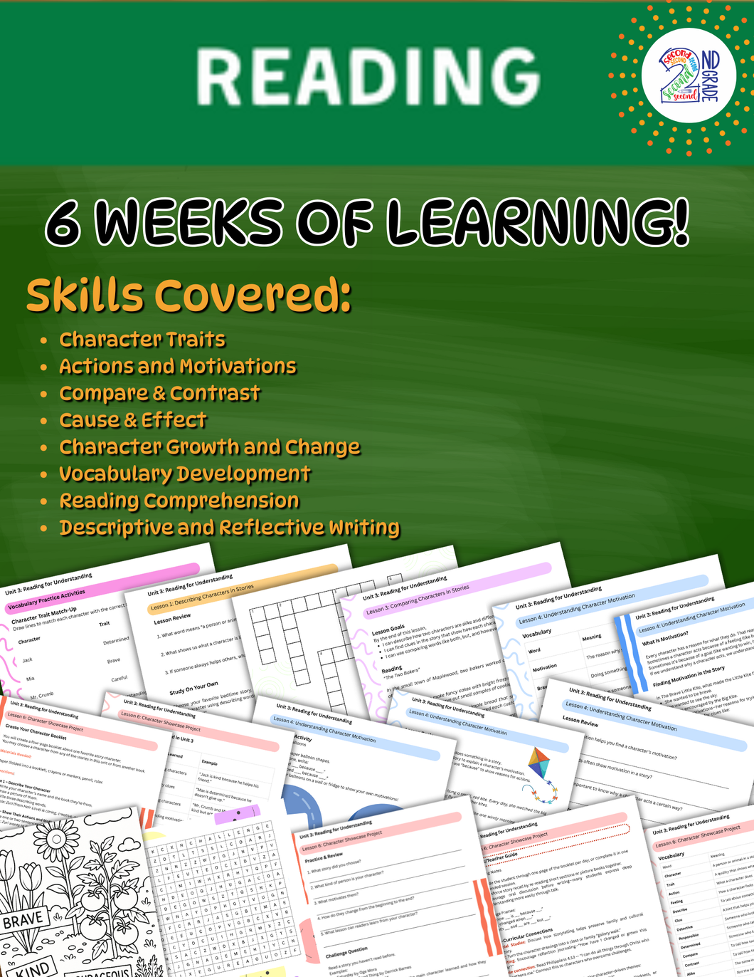 Unit 3: Reading for Understanding – 2nd Grade ELA