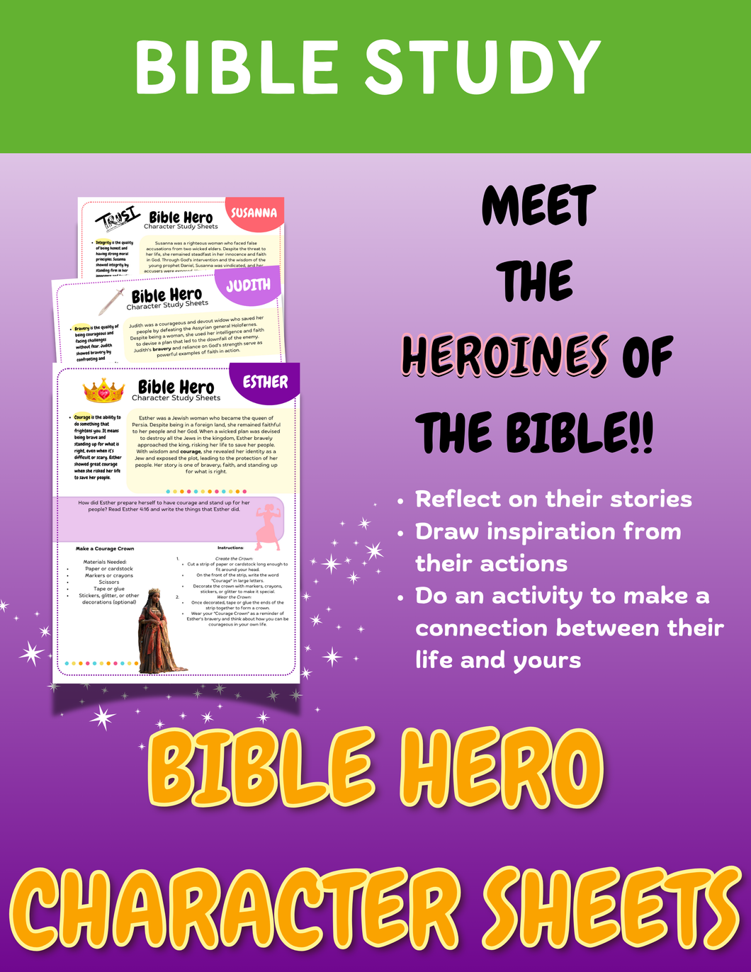 Bible Hero Character Study Sheets - Women