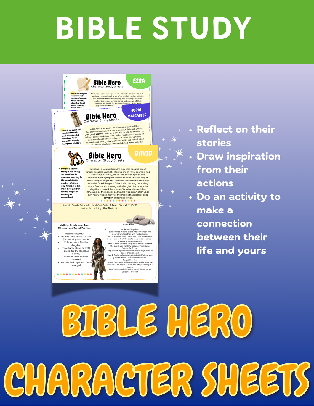 Bible Hero Character Study Sheets - Men