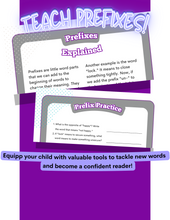 Load image into Gallery viewer, Engaging 2nd Grade Reading Worksheets Set: Prefixes, Flash Cards, and Posters
