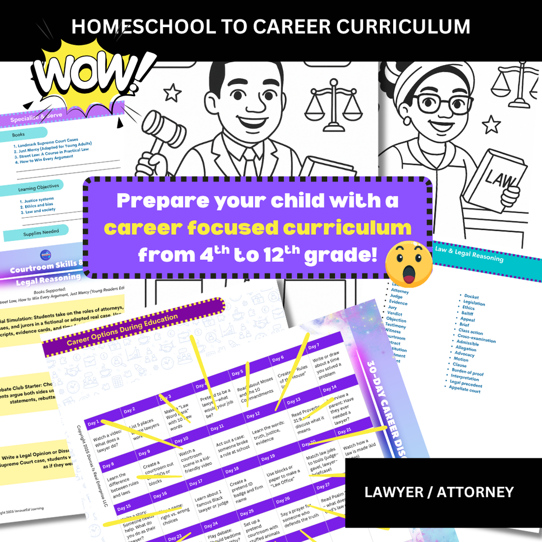 Lawyer/Attorney Homeschool To Career Curriculum