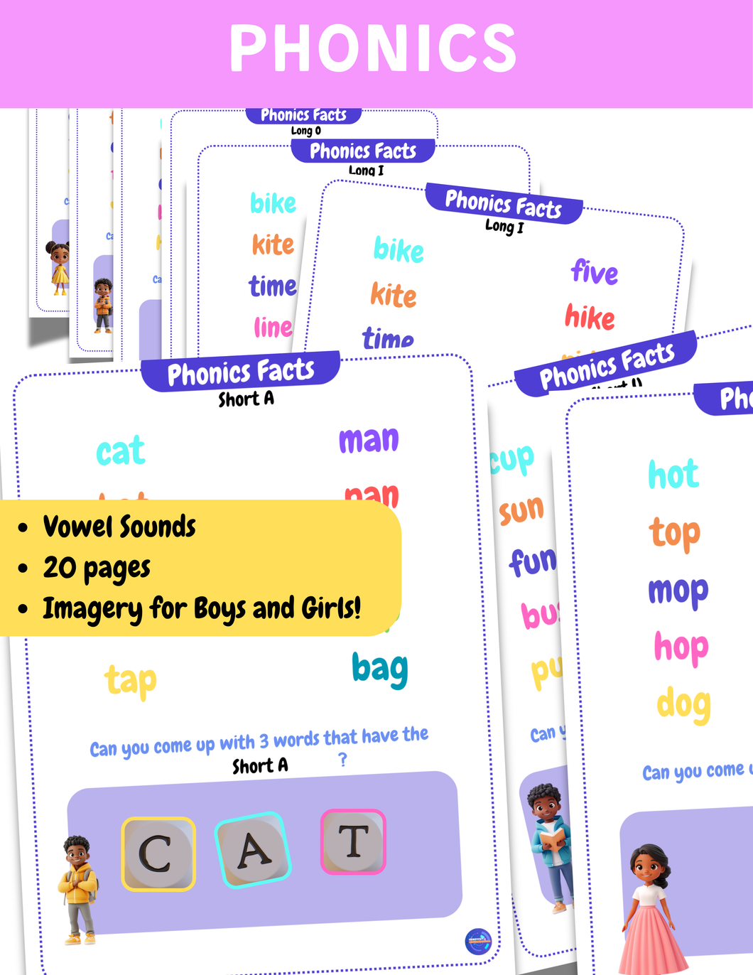 Phonics Vowel Sound Worksheets